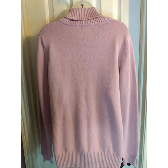Liz Claiborne Sweater Pink White Shawl Collar Sz L Classic Preppy Sporty - Picture 5 of 10